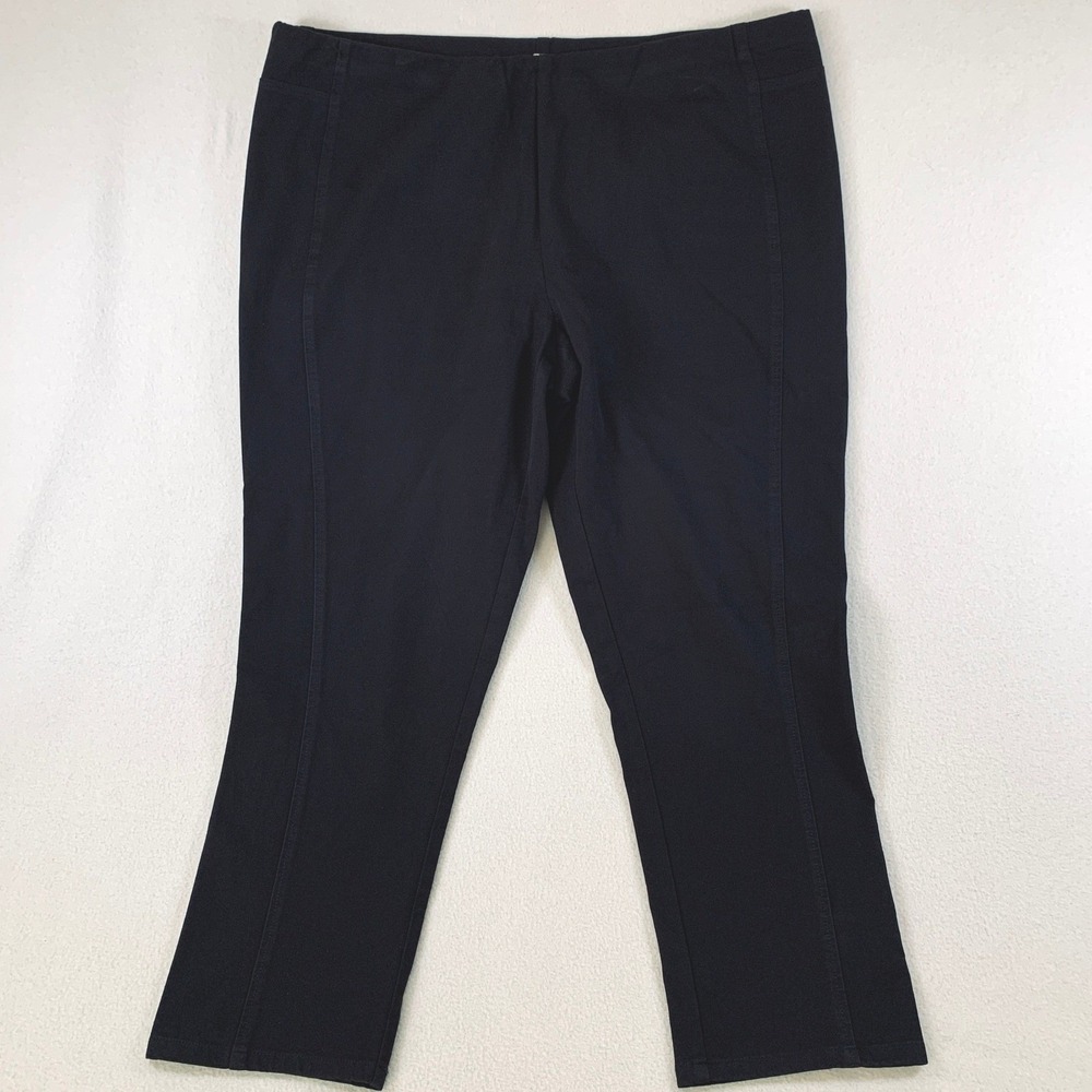 Isaac Mizrahi Live! Crop Pants Women's 20W Black Stretch Pull On‎ Straight Leg